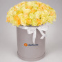 101 бело-кремовая роза в коробке — вид 2